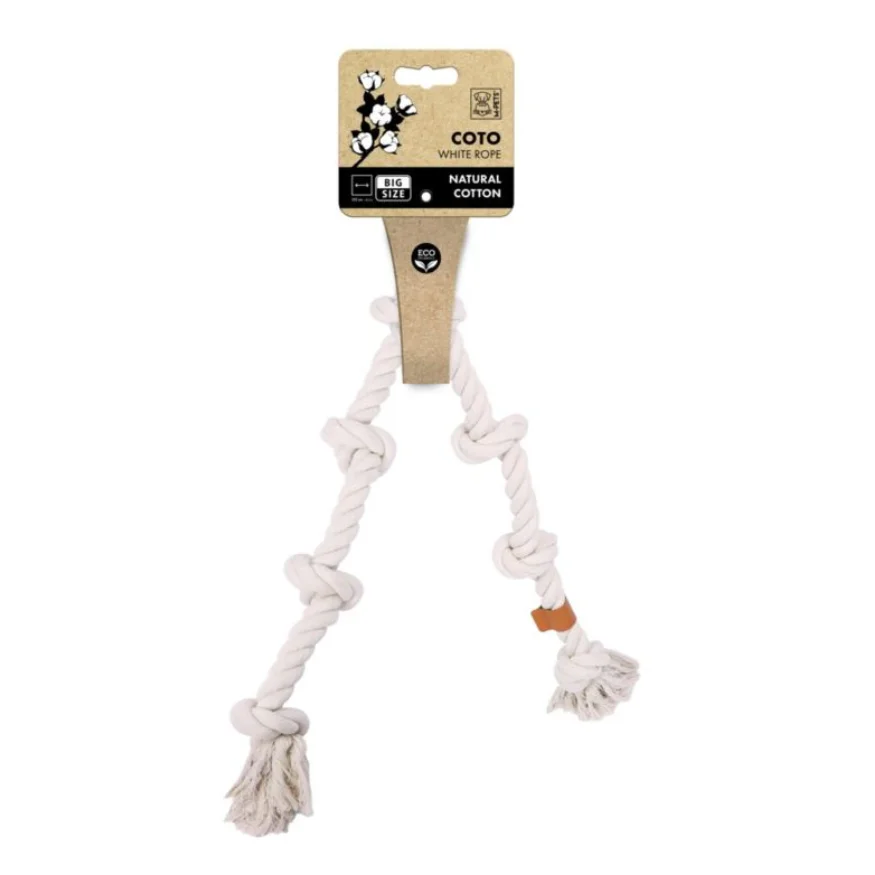 Zabawka linowa COTO Rope M-PETS – biała lina dla psa 105 cm