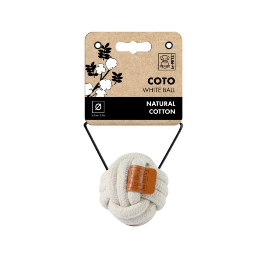 Zabawka dla psa M-PETS COTO – naturalna bawełniana kula Ø6,5 cm