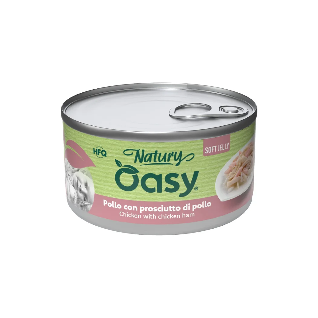 OASY Natury Soft Jelly kurczak z szynką dla kota mokra karma w galarecie HFQ
