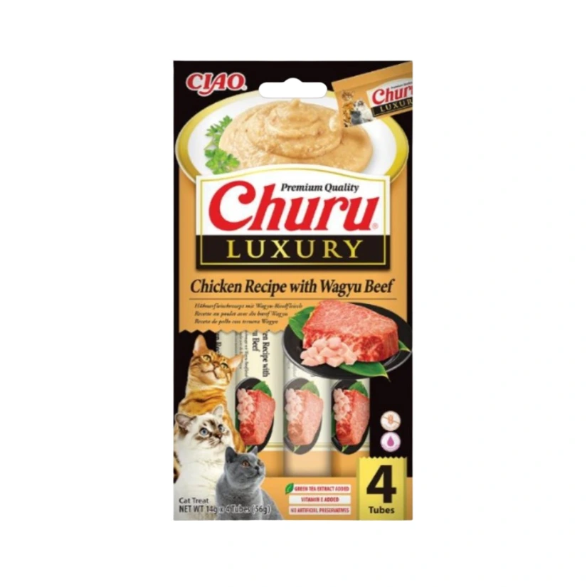 INABA CAT CHURU LUXURY Chicken & Wagyu Beef 4x14g