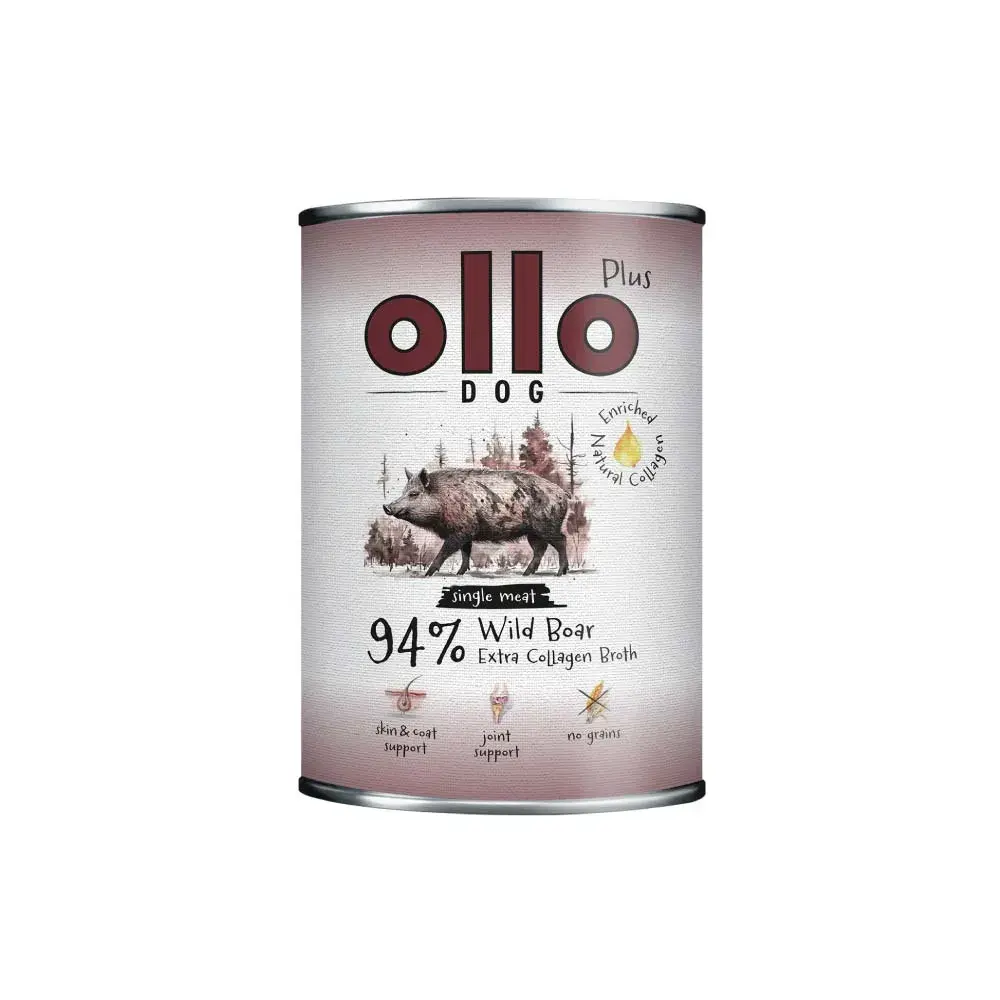 Ollo Plus Kolagen Dzik 400 g mokra karma dla psa z dziczyzną i kolagenem na stawy i regenerację